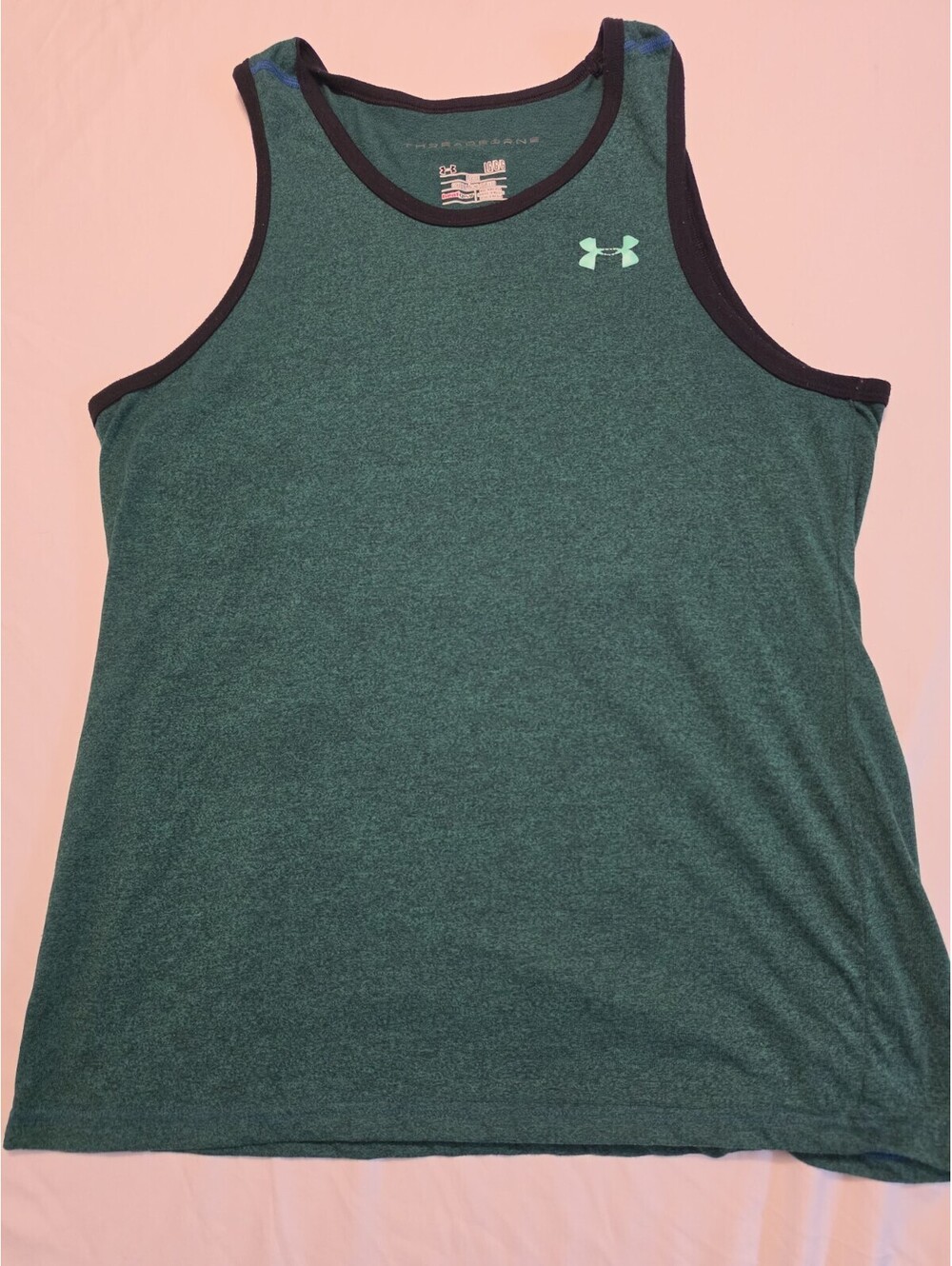 Under Armour Threadborne HeatGear Tank Top Men’s Large Green Loose Fit Gym